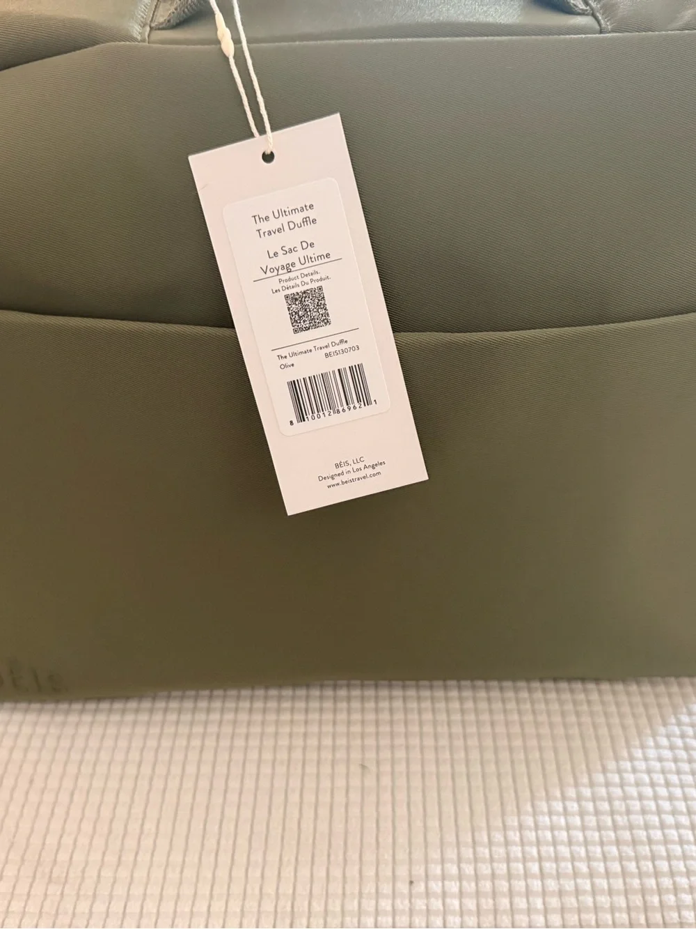 BEIS Olive Green Laptop Bag with Adjustable Shoulder Strap